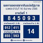 หวยออกอะไร 16 11 65